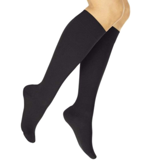 Thigh High Compression Stockings - Black, S