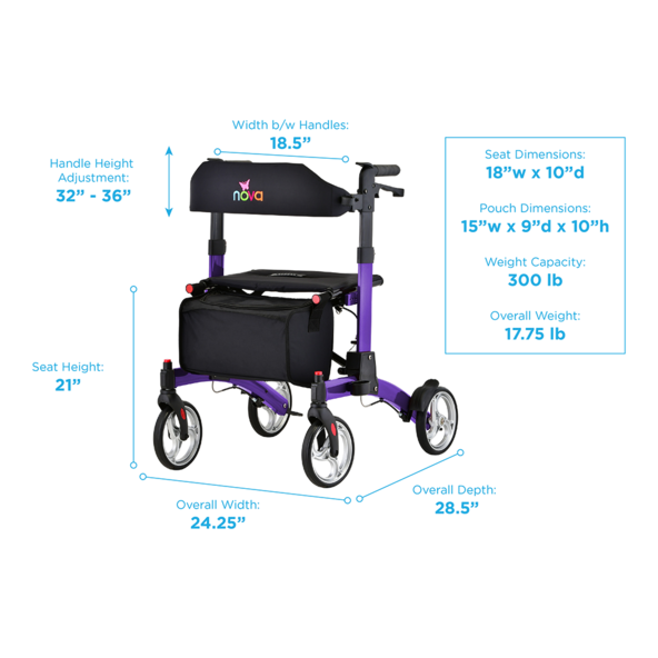 nova medical  walker rollator 